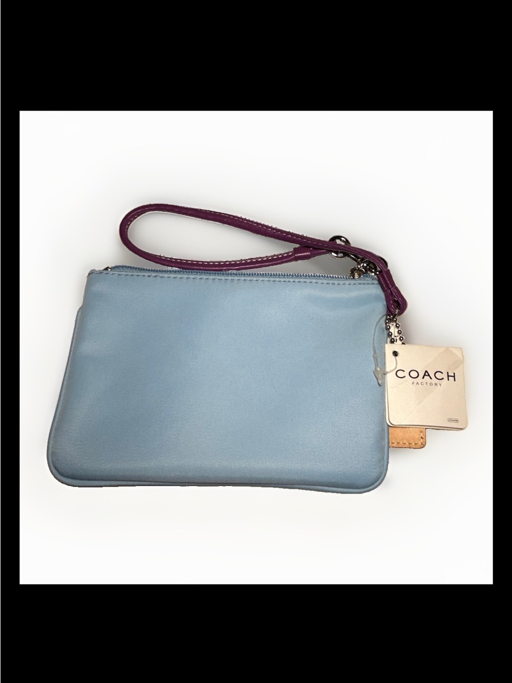 Coach Hamptons Mini Nylon Tote&Wristlet Set,Light Blue/Purple Leather-2005 #6268 - Picture 12 of 13